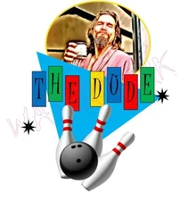 Men's T Shirt: Big Lebowski: The Dude Bowling White Russian Parody T Shirt