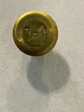 100 7-4 Brass tubular rivets 3/16" stem diameter~ 1/4" long~ 3/8" head diameter