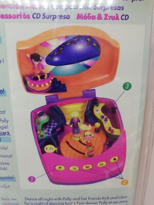 Vtg Polly Pocket Hot Stuff Orange CD FUN w/ POLLY, LILA & RICK