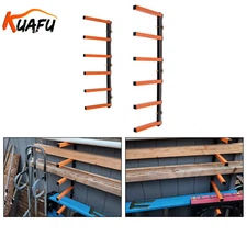 6 Shelf Lumber Storage Rack Wall-Mounted Steel Wood Pipes Rack 660LB New