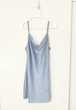 Urban Outfitters Blue Mini Satin Slip Dress
