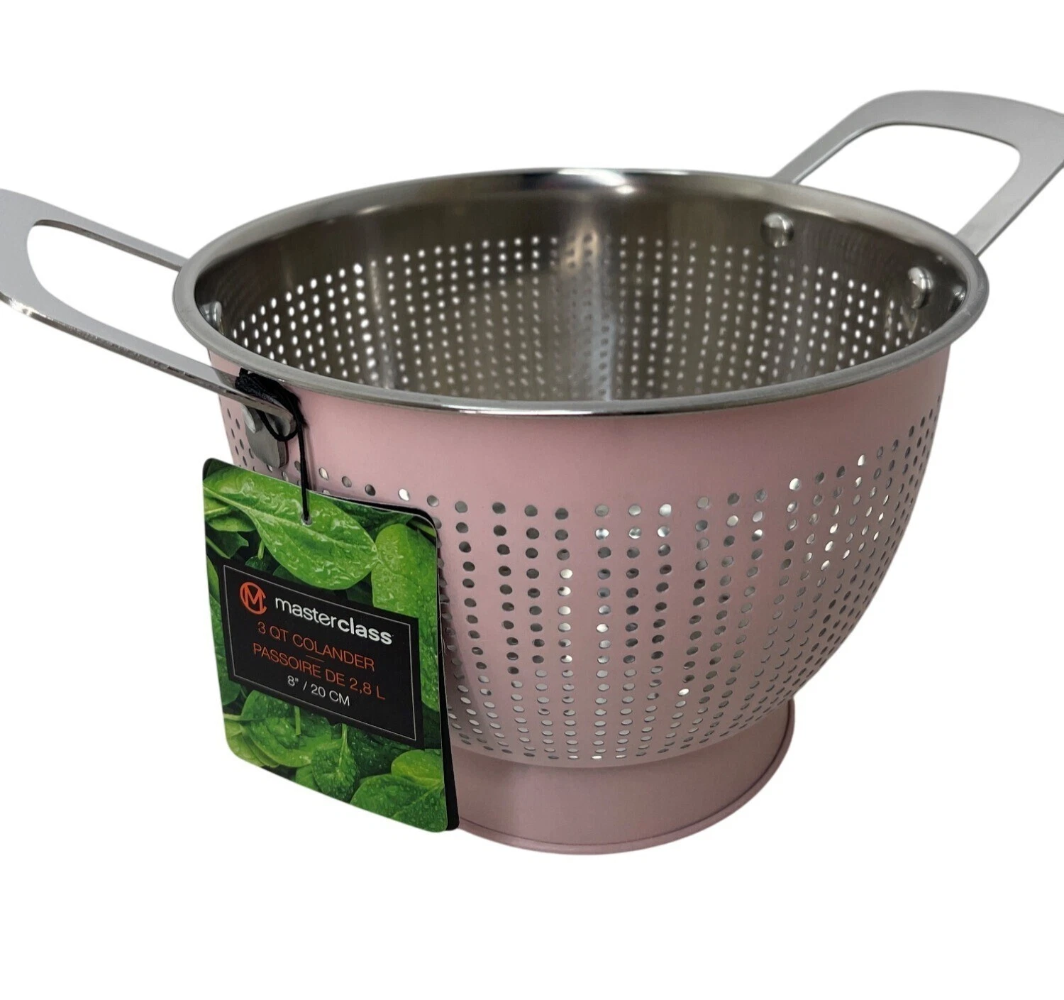 Master Class Stainless Steel 3 Qt Colander With Pink Exterior & Dual Handles New
Opens in a new wind