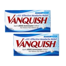 2 Pack - Vanquish Pain Reliever Effective Headache Relief, 100 Caplets Each