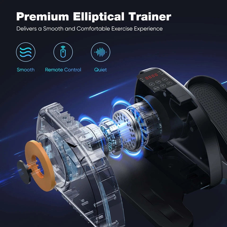 HOMEFLA Under-Desk Elliptical Machine Portable Pedal Exerciser Adjustable Speed - Image 3 of 4