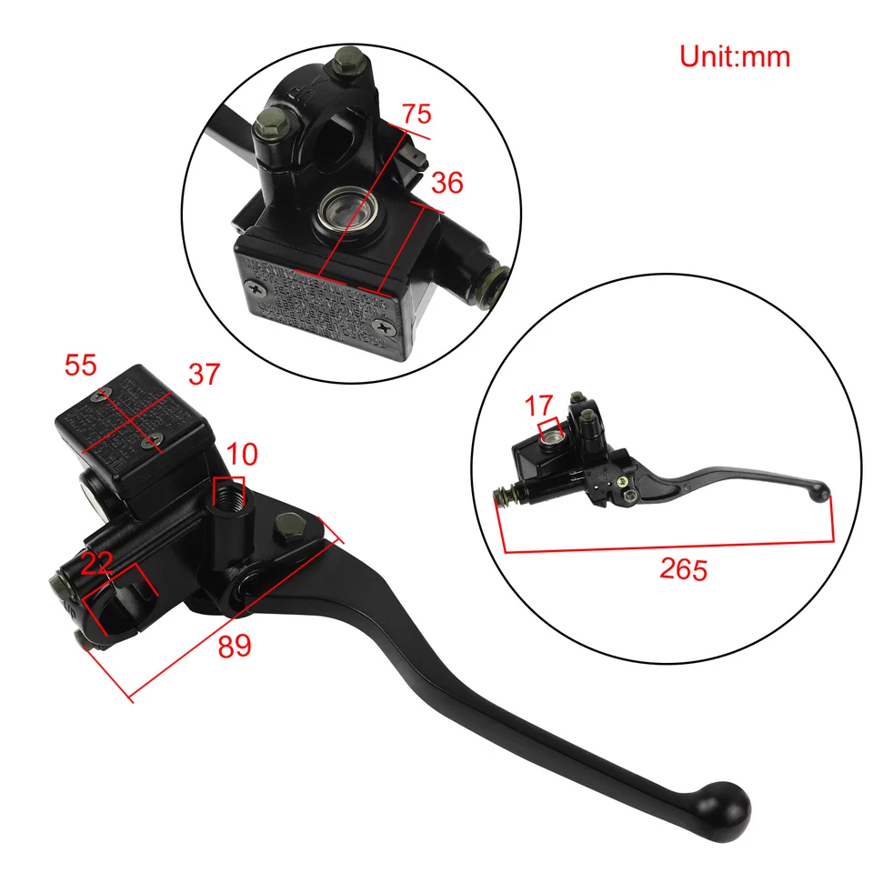 Right Brake Master Cylinder For Yamaha Maxim SRX250 SRX600 XS400 XS750 XJ650R - Image 2 of 4