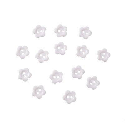 Lot De 20 Boutons Fleur Blanc 11 Mm à 2 Trous - Pour Couture, Scrapbooking, Créations - Neuf De France