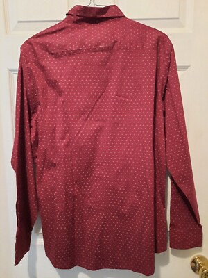 TRADE MAN Lee Stretch Men's Long Sleeve Button-Up Shirt, size L, #64866, Red