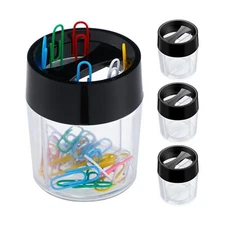 4 Pcs Paper Clip Dispenser Holder Magnetic Paper Clips Organizer Plastic Pape...