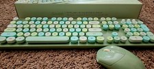 Mofii Wireless Keyboard and Mouse Combo, Multi Color Round Keys, PC/Laptop/Mac