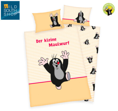 Der kleine Maulwurf Baby Bettwäsche 40x60 + 100x135 cm, 100% Baumwolle mit RV
