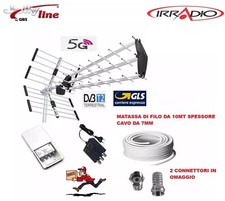 Kit Antenna TV Amplificata Esterna Digitale Terrestre Amplificatore da Palo A
