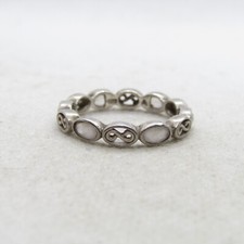 Sterling Silver 925 Quartz Band Ring Size 9.5 K4731