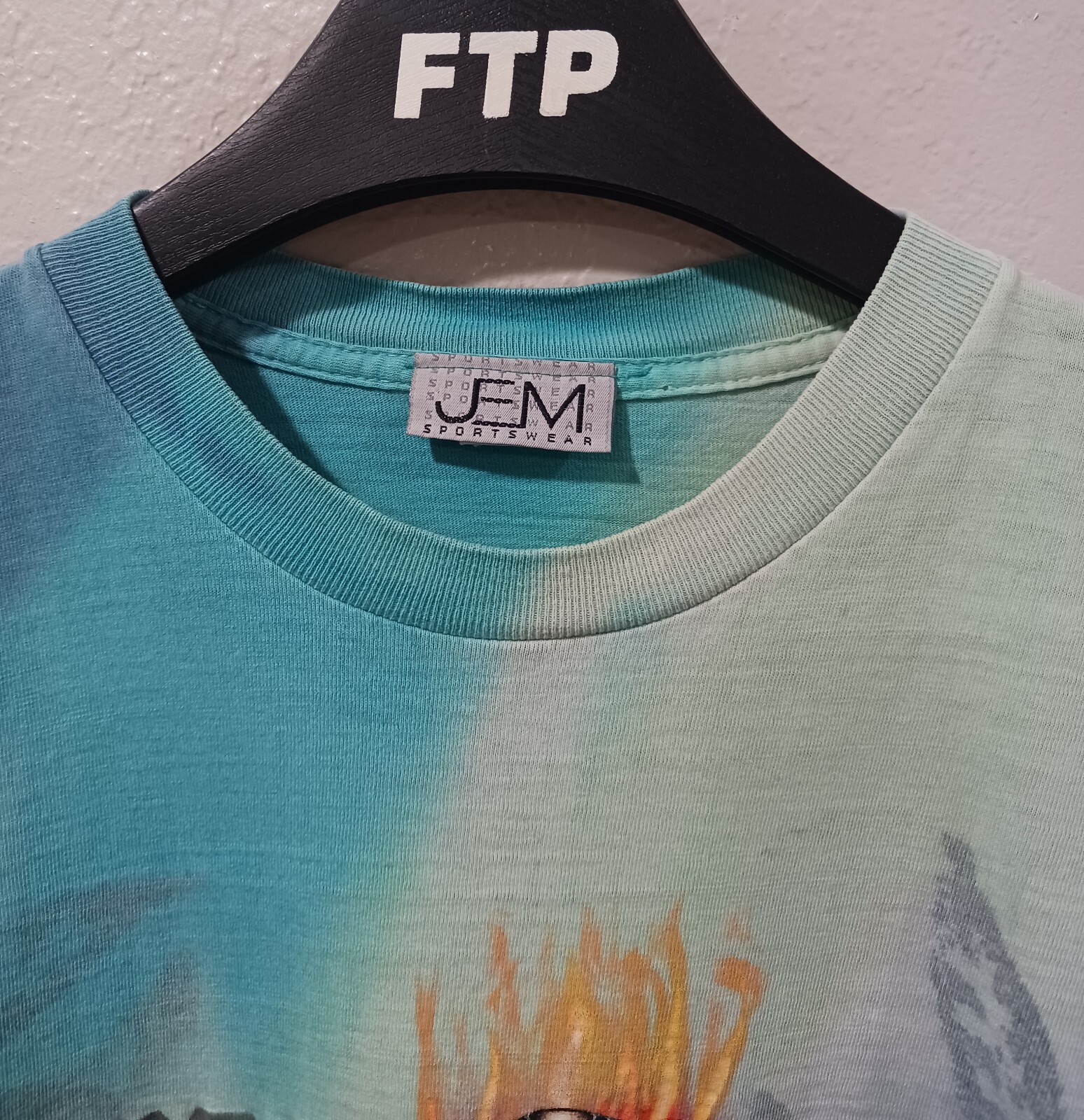 JEM Sportswear 2000's Vintage Tiki Statue Tribal Tie… Gem