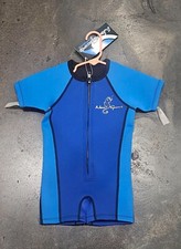 NEW Neosport Children's 2mm Short Front Zip Wetsuit Unisex, Blue Size 2
