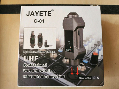 Wireless Microphone System XLR Transmitter Receiver Rechargeable Speaker Adapter