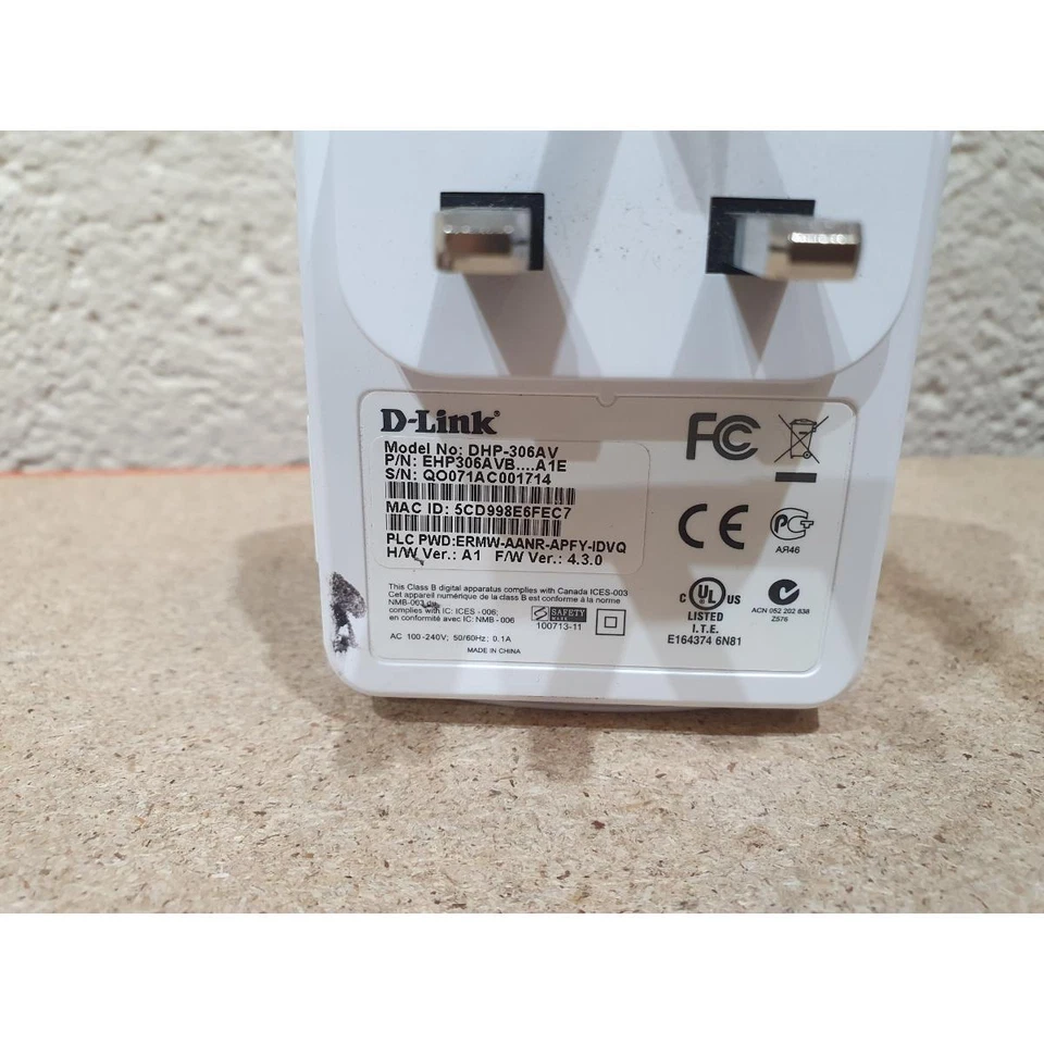D-Link DHP-306AV PowerLine AV Network Adapter White Wired Ethernet Port 200 Mbps - Image 3 of 4