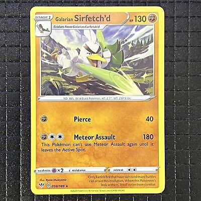 Card Galarian Sirfetch'd 98/189 da coleção Darkness Ablaze