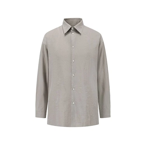 donclickin Lemaire*vibe 25SS New Glossy Dry Silk Shirt –Sage Green Black Edition - Foto 4 di 23