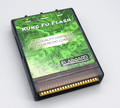 Kung Fu Flash Cartridge for C64/128 in Case. New version with USB C.