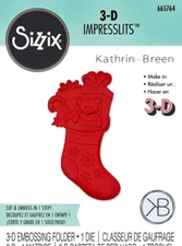 Christmas Stocking Sizzix Impresslits Cutting Embossing Folder Set 665764 NEW!