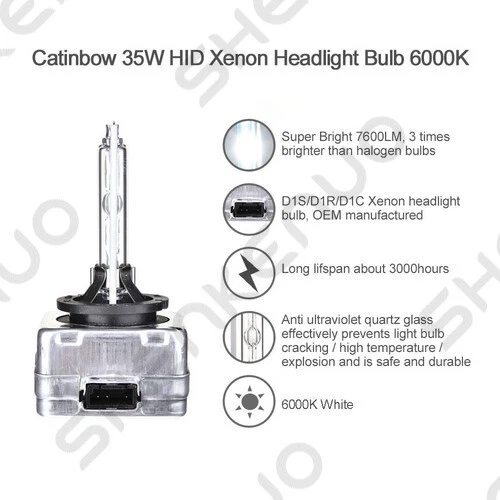 Juego de 2 bombillas de faros HID de xenón de haz bajo para Mercury Montego 2005-2007 D1S 6000K Foto 2 de 4