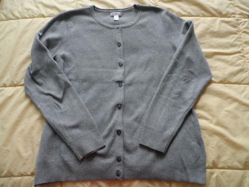 Petite Medium Gray Cardigan Sweater | eBay