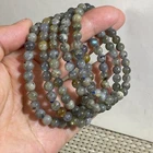 Wholesale 1 Pcs  labradorite Stone ball beads 6mm 7.5”crystal Stretch Bracelet
