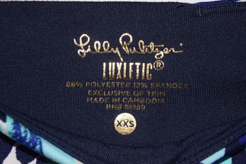 LILLY PULITZER Luxletic Weekender Legging 26" Bright Navy Crash The Bash XXS - Picture 4 of 8