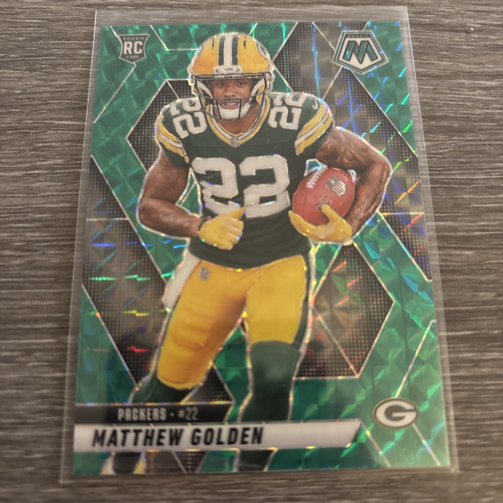 2025 Mosaic Rookies Matthew Golden #323 Green Mosaic Prizm
