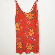 Victoria's Secret Topical Orange Camisole Top With Orange-Yellow Blooms Sz S