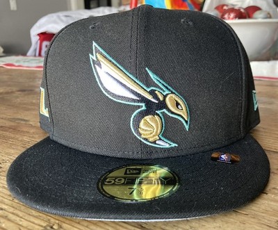 Men's New Era Charlotte Hornets 59FIFTY Fitted Hat 7-5/8  CLT    Black NEW