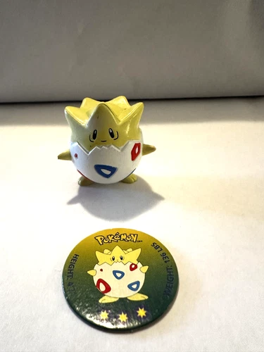 1999 Pokemon Tomy Vintage Togepi Figure with Battle Disc