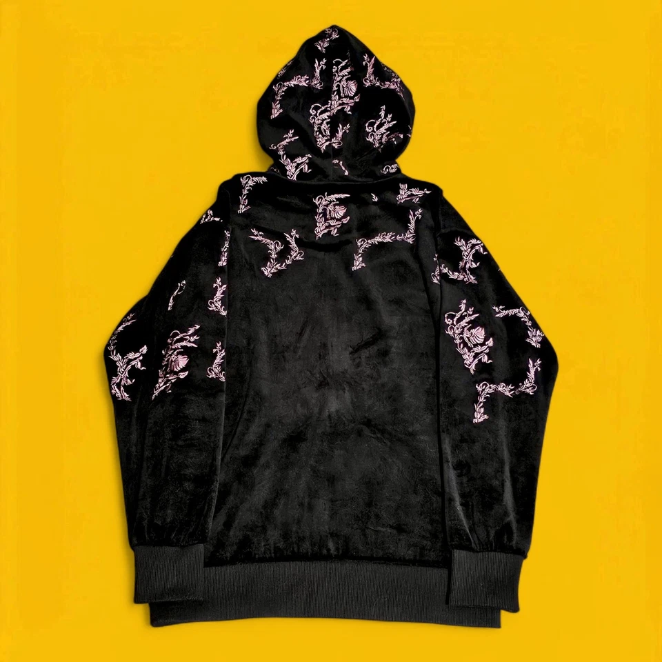 Sudadera con capucha deportiva vintage Y2K Escada para mujer pequeña Francia terciopelo traje de pista jersey Foto 4 de 4