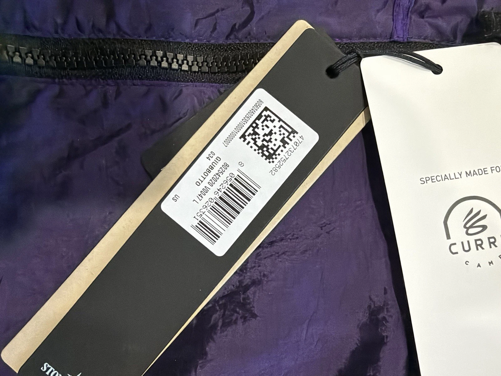 *RARE* Stone Island X Curry Brand Hooded Windbreaker Jacket Purple Large - product detail image 5