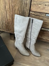 Neu Marco Tozzi Stiefel Taupet Beige Gr 40 Wildleder Damen Winter  gefüttert
