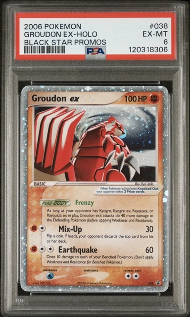2006 POKEMON BLACK STAR PROMOS #038 GROUDON EX-HOLO PSA 6