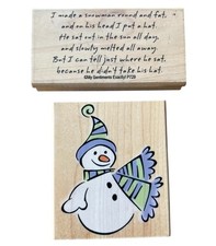Hero Arts Wood Mounted Rubber Stamp Playful Snowman Sentiment Winter Snow