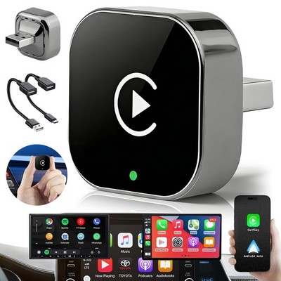 2-in-1 Wireless Bluetooth CarPlay Android Auto Adapter Plug & Play USB for iOS