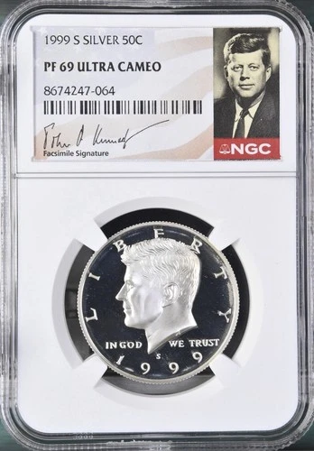 1999 S Silver Kennedy 50¢ NGC PF 69 Ultra Cameo (Kennedy Signature Label)