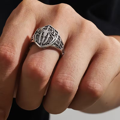 Spider-Man Costume Ring Adjustable Resizable Open Comics Hero Jewelry