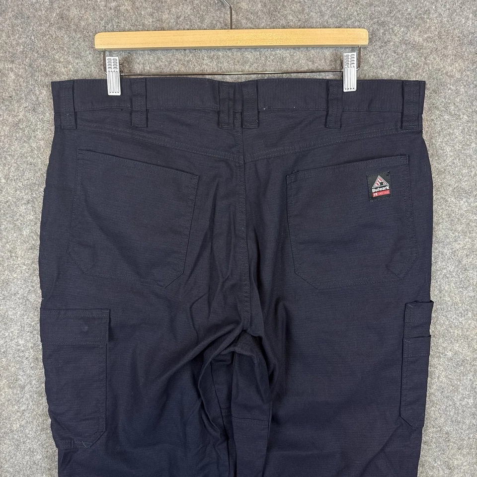 Pantalones Bulwark FR IQ Series Para Hombre 38x30 Azul Carga Ripstop Doble Rodilla Workwea Foto 4 de 4