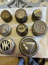 Lot Of 8 Antique Threaded Hub Cap-grease Dust Covers
