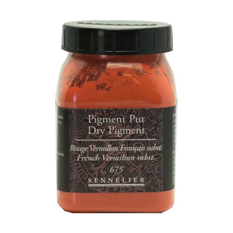 Pigment en poudre rouge vermillon français Sennelier beaux-arts peinture huile