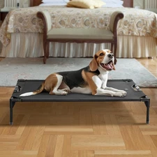 Elevated Raised Outdoor Dog Bed - Cooling Elevated Dog Cot, Upgraded Adjustab...