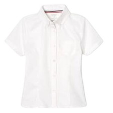 French Toast Short Sleeve Fitted Oxford Shirt Feminine Fit NWT