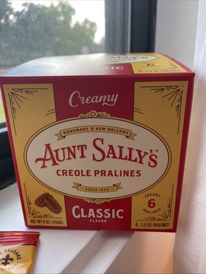 Aunt Sally's Creole Pralines, box of 6 New Orleans food dessert Sweets