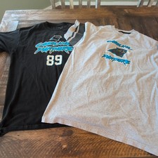 Carolina Panthers NFL T Shirt Size Large Lot Of 2 Black And Gray Steve Smith