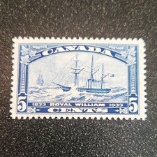 Canada Scott # 204 Royal William 1833-1933 MH 5 Cents Blue