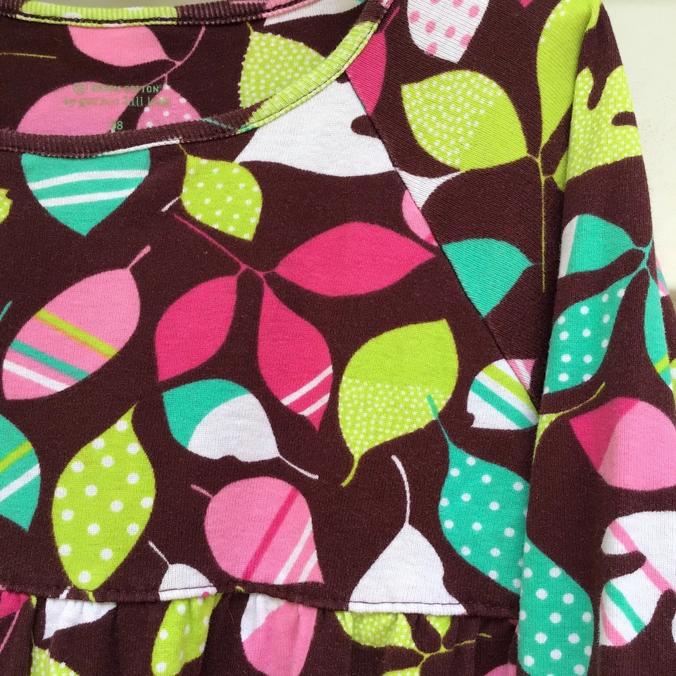 Vestido Granate Hill Niños Niñas Talla 8 Marrón Multicolor Estampado Hojas Columpio Otoño Otoño Foto 3 de 4
