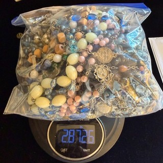 2.8 Pounds of Broken Rosaries and Scrap for Parts Repurposing Mixed Materials